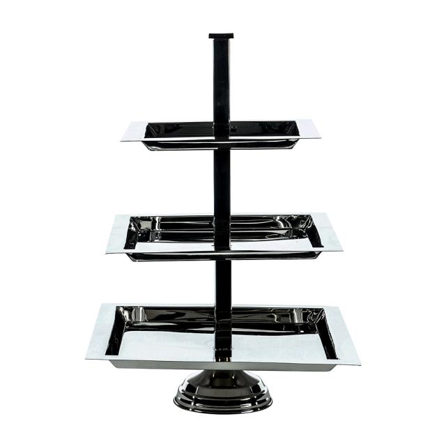 Rental store for 3 tiered square silver tray in STOREAREA2